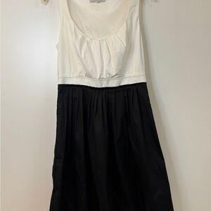 Elie Tahari Black and White Midi Dress